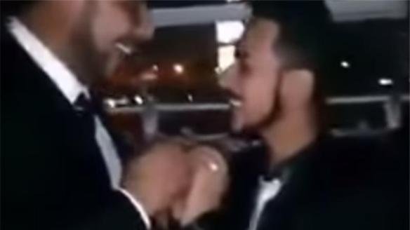 We do; they don't. Still from 2013'a viral "same-sex wedding" video