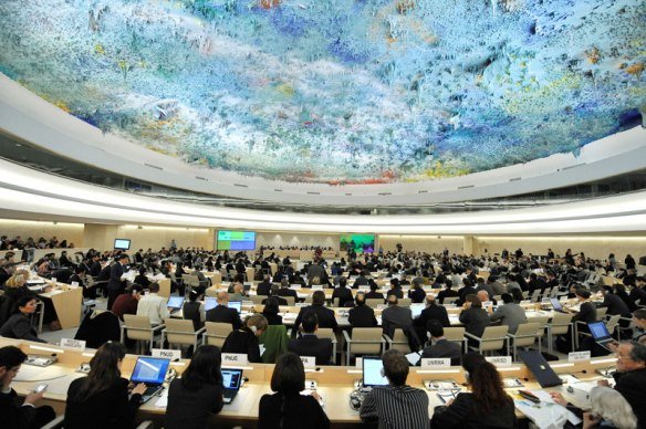 Main meeting chamber of the Human Rights Council, Geneva